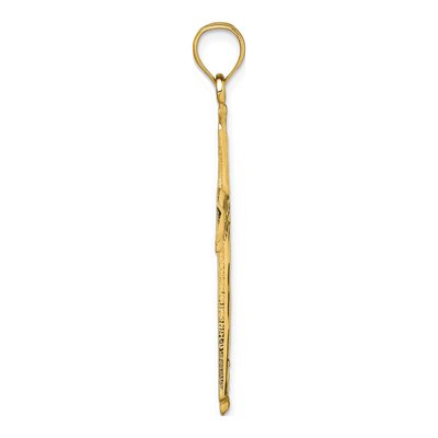 14K Yellow Gold Diamond-Cut Cross Pendant – view 3