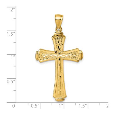 14K Yellow Gold Diamond-Cut Cross Pendant – view 5