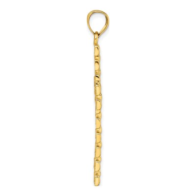 14K Yellow Gold Diamond-Cut Latin Cross Pendant – view 3