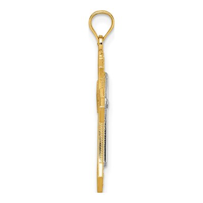 14K Two-Tone Gold Diamond-Cut Passion Cross Pendant – view 3