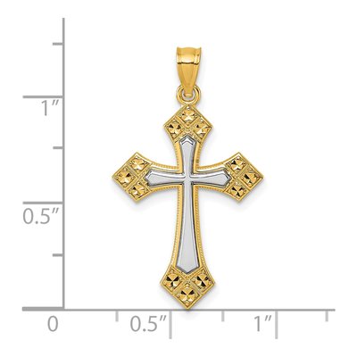 14K Two-Tone Gold Diamond-Cut Passion Cross Pendant – view 5