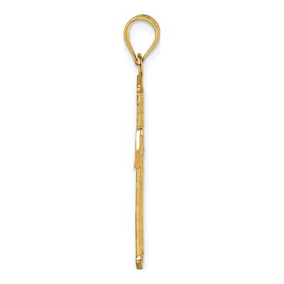 14K Yellow Gold Diamond-Cut Cross Pendant – view 3