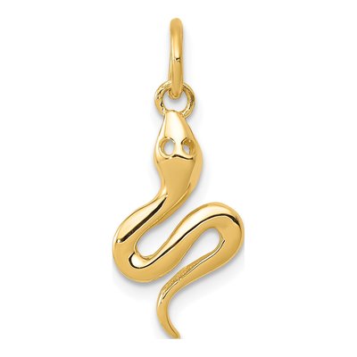 14K Yellow Gold Snake Pendant