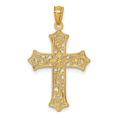 14K Yellow Gold Filigree Cross Pendant – view 4