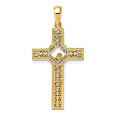 14K Two-Tone Gold Crucifix Pendant – view 4