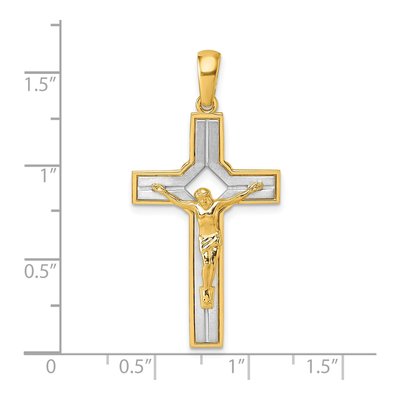 14K Two-Tone Gold Crucifix Pendant – view 5