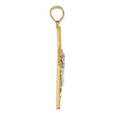 14K Yellow Gold Nugget Crucifix Pendant – view 3