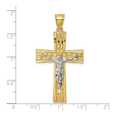 14K Yellow Gold Nugget Crucifix Pendant – view 5