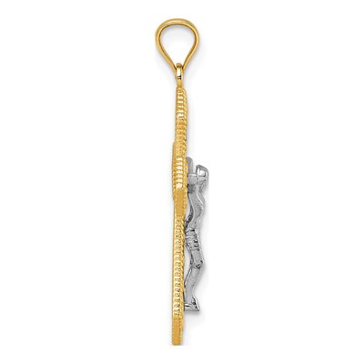 14K Two-Tone Gold Filigree Crucifix Pendant – view 3