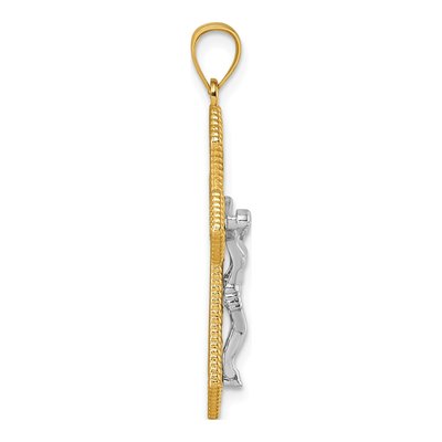 14K Two-Tone Gold Filigree Crucifix Pendant – view 3