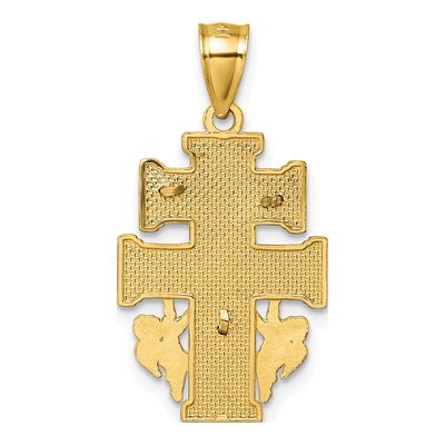 14K Yellow Gold Textured Crucifix Pendant – view 4
