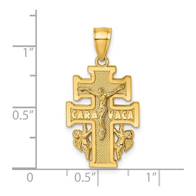 14K Yellow Gold Textured Crucifix Pendant – view 5