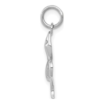 14K White Gold Snake Pendant – view 3