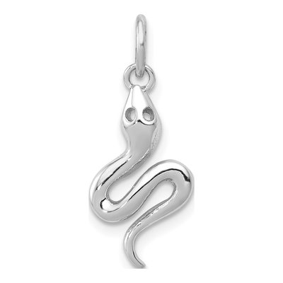 14K White Gold Snake Pendant