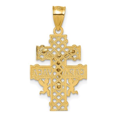 14K Yellow Gold Diamond-Cut Crucifix Pendant – view 4