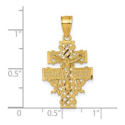 14K Yellow Gold Diamond-Cut Crucifix Pendant – view 5