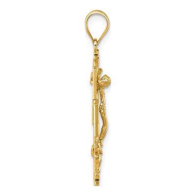 14K Yellow Gold Cara Vaca Crucifix Pendant – view 3
