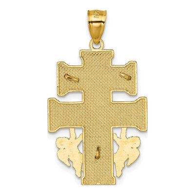 14K Yellow Gold Cara Vaca Crucifix Pendant – view 4