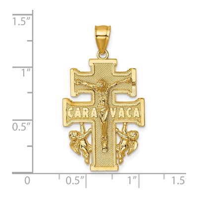 14K Yellow Gold Cara Vaca Crucifix Pendant – view 5