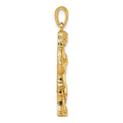 14K Yellow Gold Sacred Heart of Jesus Pendant – view 3