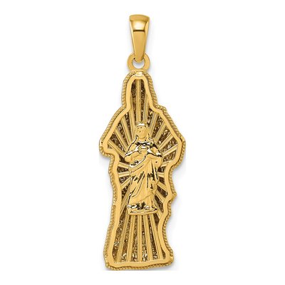 14K Yellow Gold Sacred Heart of Jesus Pendant – view 4