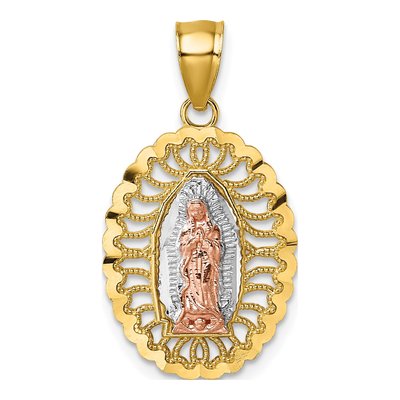 14K Two-Tone Gold Our of Guadalupe Pendant