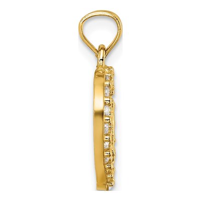 14K Yellow Gold CZ Our of Guadalupe Pendant – view 3