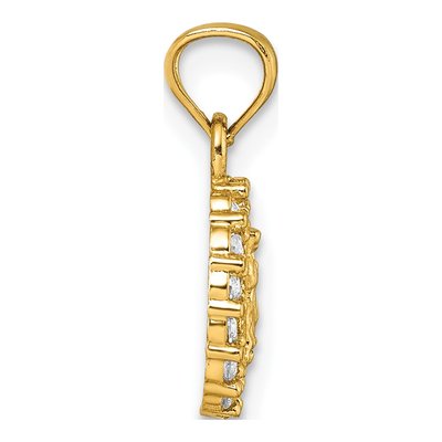 14K Yellow Gold CZ Our of Guadalupe Pendant – view 3