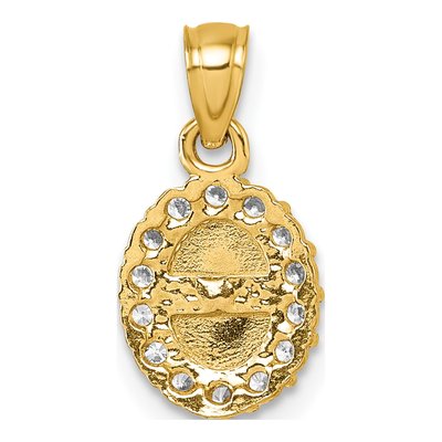 14K Yellow Gold CZ Our of Guadalupe Pendant – view 4