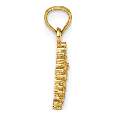 14K Yellow Gold CZ Our of Guadalupe Pendant – view 3