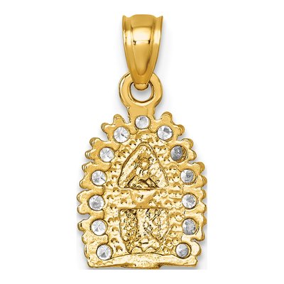 14K Yellow Gold CZ Our of Guadalupe Pendant – view 4