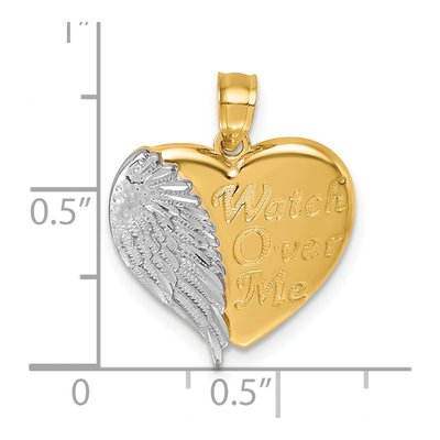 14K Yellow Gold Heart Wing Watch Over Me Pendant – view 5