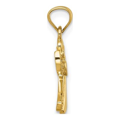 14K Yellow Gold CZ Angel Pendant – view 3