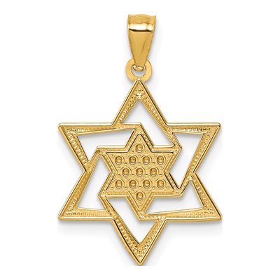 14K Yellow Gold Star of David Pendant – view 4