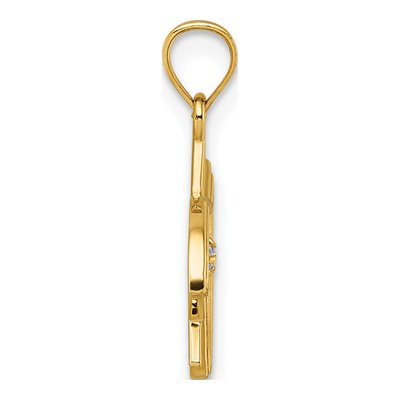 14K Yellow Gold CZ Star of David Bird Pendant – view 3