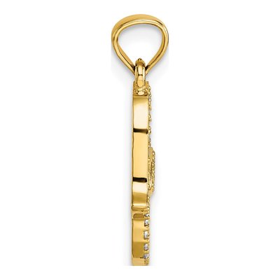 14K Yellow Gold CZ Hamsa Pendant – view 3