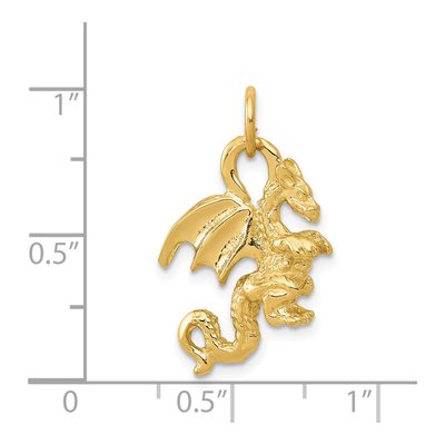14K Yellow Gold 3-D Dragon Pendant – view 5
