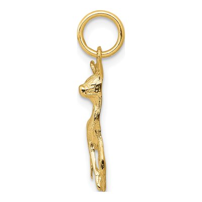 14K Yellow Gold Fawn Deer Pendant – view 3