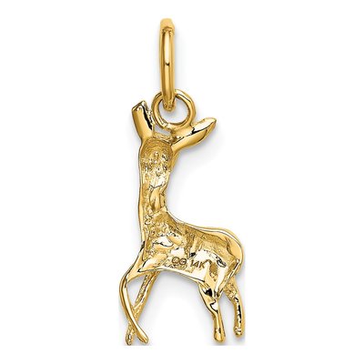 14K Yellow Gold Fawn Deer Pendant – view 4