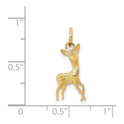 14K Yellow Gold Fawn Deer Pendant – view 5
