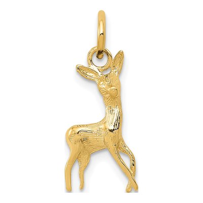 14K Yellow Gold Fawn Deer Pendant