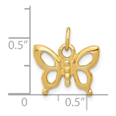 14K Yellow Gold Butterfly Pendant – view 5