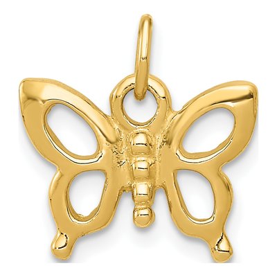 14K Yellow Gold Butterfly Pendant
