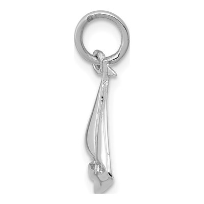 14K White Gold 3-D Sailboat Pendant – view 3