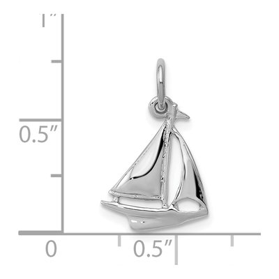 14K White Gold 3-D Sailboat Pendant – view 4