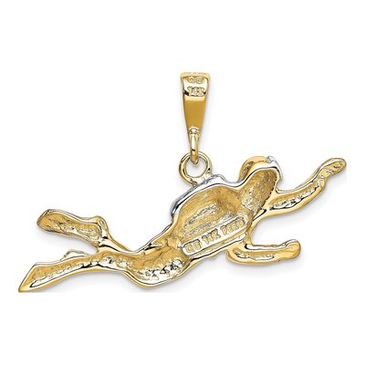 14K Yellow Gold Scuba Diver Pendant – view 4