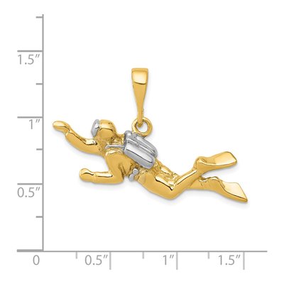 14K Yellow Gold Scuba Diver Pendant – view 5