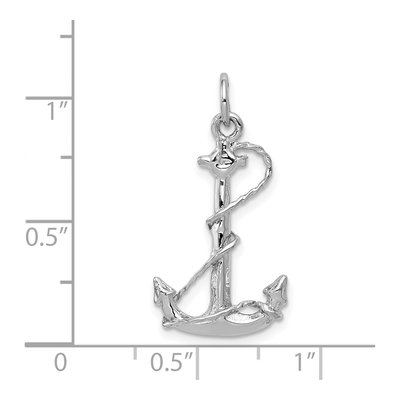 14K White Gold Anchor Rope Pendant – view 5