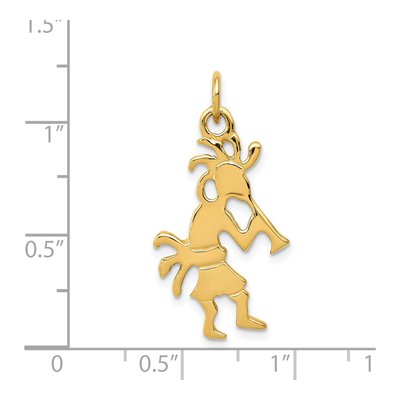 14K Yellow Gold 3-Dimensional Kokopelli Charm – view 4