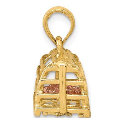 14K Two-Tone Gold 3-D Trap Charm – view 3